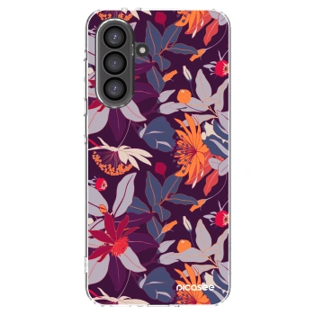 Picasee silikonska prozirna maskica za Samsung Galaxy A36 5G - Purple Leaf