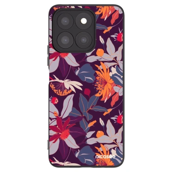 Picasee crna silikonska maskica za Honor X8c - Purple Leaf