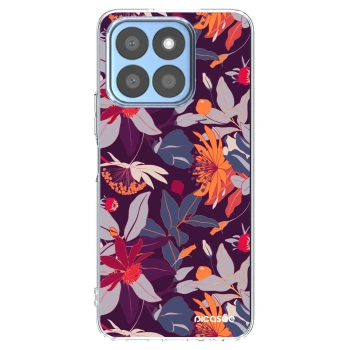 Picasee silikonska prozirna maskica za Honor X8c - Purple Leaf