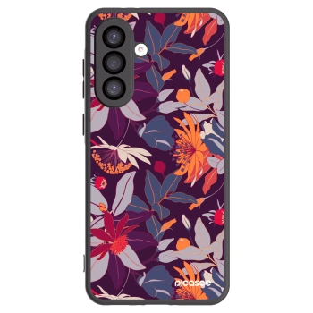 Picasee crna silikonska maskica za Samsung Galaxy A26 5G A266B - Purple Leaf