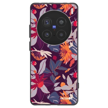 Picasee crna silikonska maskica za Vivo X200 Pro - Purple Leaf