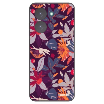 Picasee crna silikonska maskica za Xiaomi Redmi A5 - Purple Leaf
