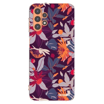 Picasee silikonska prozirna maskica za Samsung Galaxy A13 5G - Purple Leaf