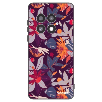 Picasee crna silikonska maskica za OnePlus 13 5G - Purple Leaf