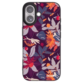 Picasee crna silikonska maskica za Apple iPhone 17 - Purple Leaf