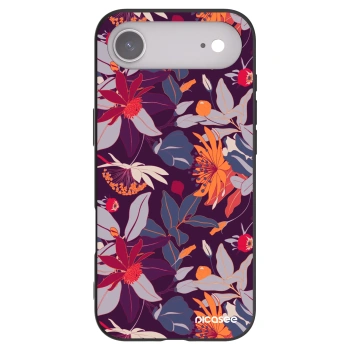 Picasee crna silikonska maskica za Apple iPhone Air - Purple Leaf