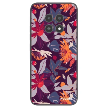 Picasee crna silikonska maskica za Realme 12X - Purple Leaf