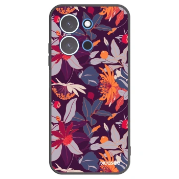 Picasee crna silikonska maskica za Xiaomi Redmi 15C 4G - Purple Leaf