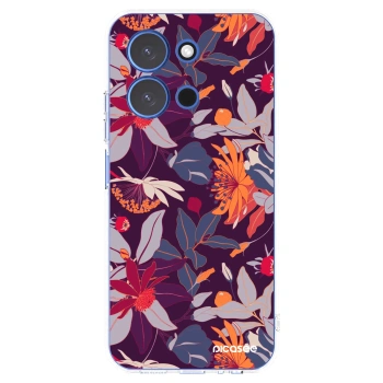 Picasee silikonska prozirna maskica za Xiaomi Redmi 15C 4G - Purple Leaf