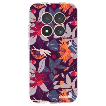Picasee silikonska prozirna maskica za Xiaomi Redmi Note 15 Pro 4G - Purple Leaf