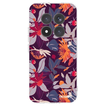 Picasee silikonska prozirna maskica za Xiaomi Redmi Note 15 Pro+ - Purple Leaf