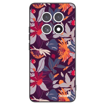 Picasee crna silikonska maskica za Xiaomi Redmi Note 15 - Purple Leaf