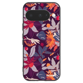 Picasee crna silikonska maskica za Google Pixel 10 - Purple Leaf