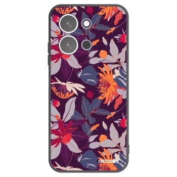Picasee crna silikonska maskica za Xiaomi Redmi 15C 5G - Purple Leaf