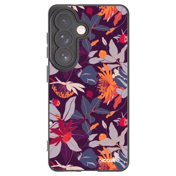 Picasee crna silikonska maskica za Samsung Galaxy S26 - Purple Leaf