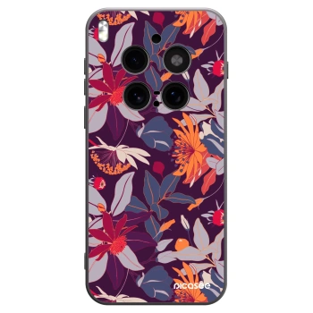 Picasee crna silikonska maskica za Vivo X300 Pro - Purple Leaf