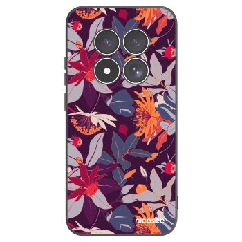 Picasee crna silikonska maskica za Xiaomi Redmi Note 15 Pro 5G - Purple Leaf