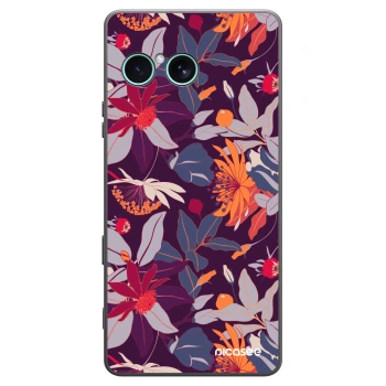 Picasee crna silikonska maskica za Sony Xperia 10 VII - Purple Leaf
