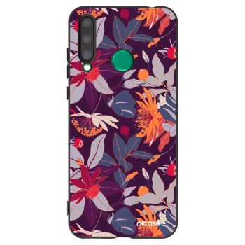 Picasee crna silikonska maskica za Honor 20 Lite - Purple Leaf