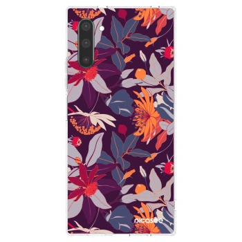 Picasee silikonska prozirna maskica za Samsung Galaxy Note 10 N970F - Purple Leaf