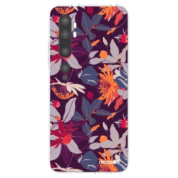 Picasee silikonska prozirna maskica za Xiaomi Mi Note 10 (Pro) - Purple Leaf