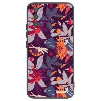 Picasee crna silikonska maskica za Huawei Nova 5T - Purple Leaf