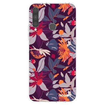 Picasee silikonska prozirna maskica za Huawei P40 Lite E - Purple Leaf