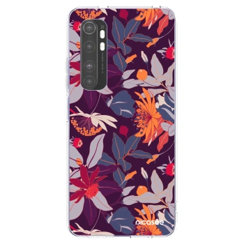 Picasee silikonska prozirna maskica za Xiaomi Mi Note 10 Lite - Purple Leaf