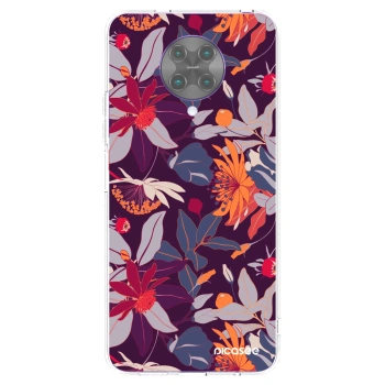 Picasee silikonska prozirna maskica za Xiaomi Poco F2 Pro - Purple Leaf
