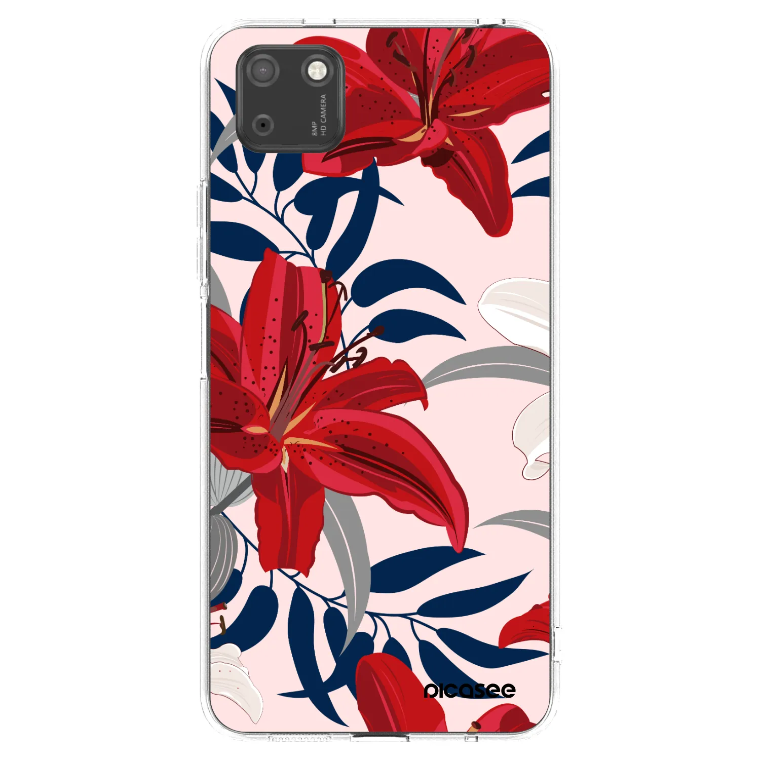 Picasee silikonska prozirna maskica za Huawei Y5P - Red Lily