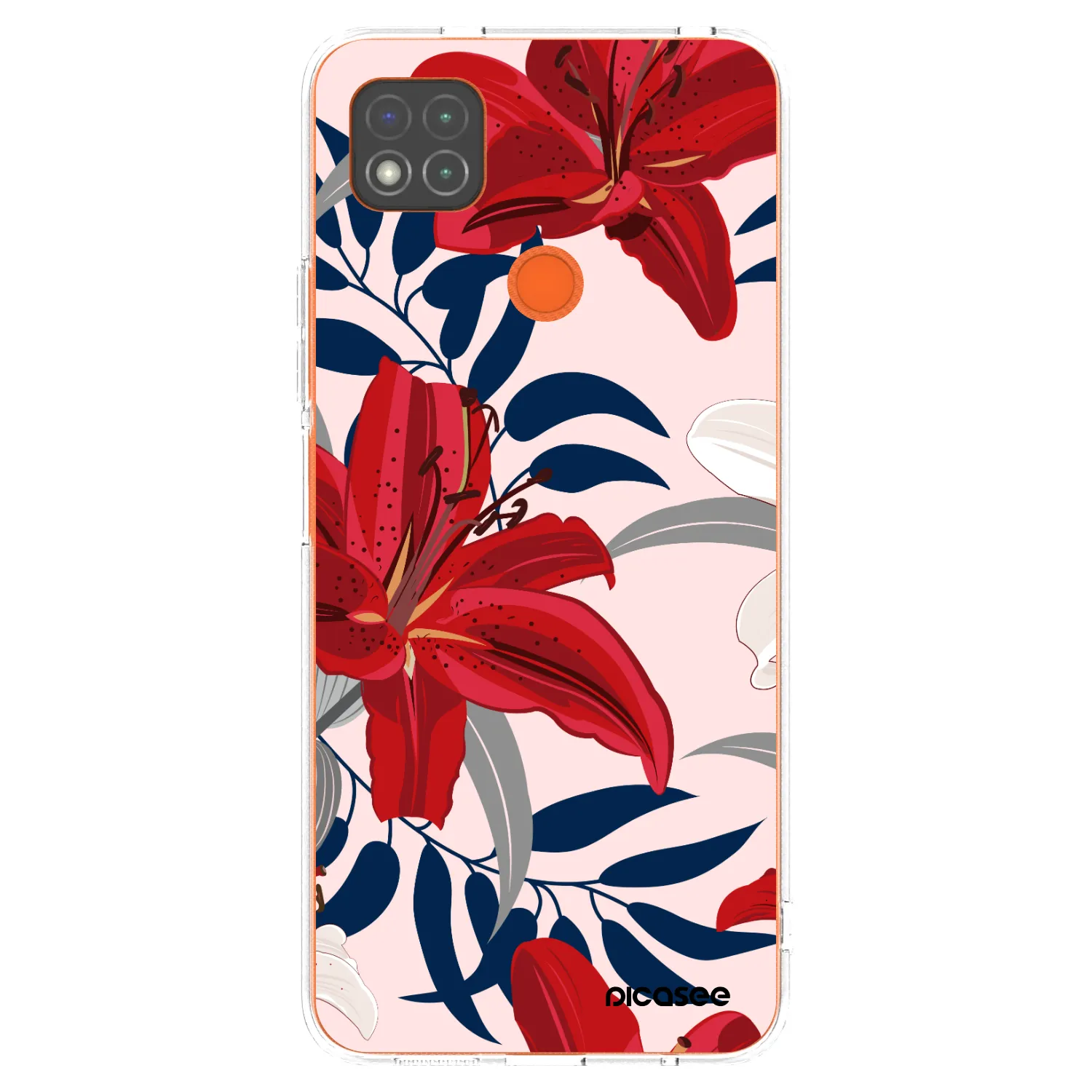 Picasee silikonska prozirna maskica za Xiaomi Redmi 9C - Red Lily