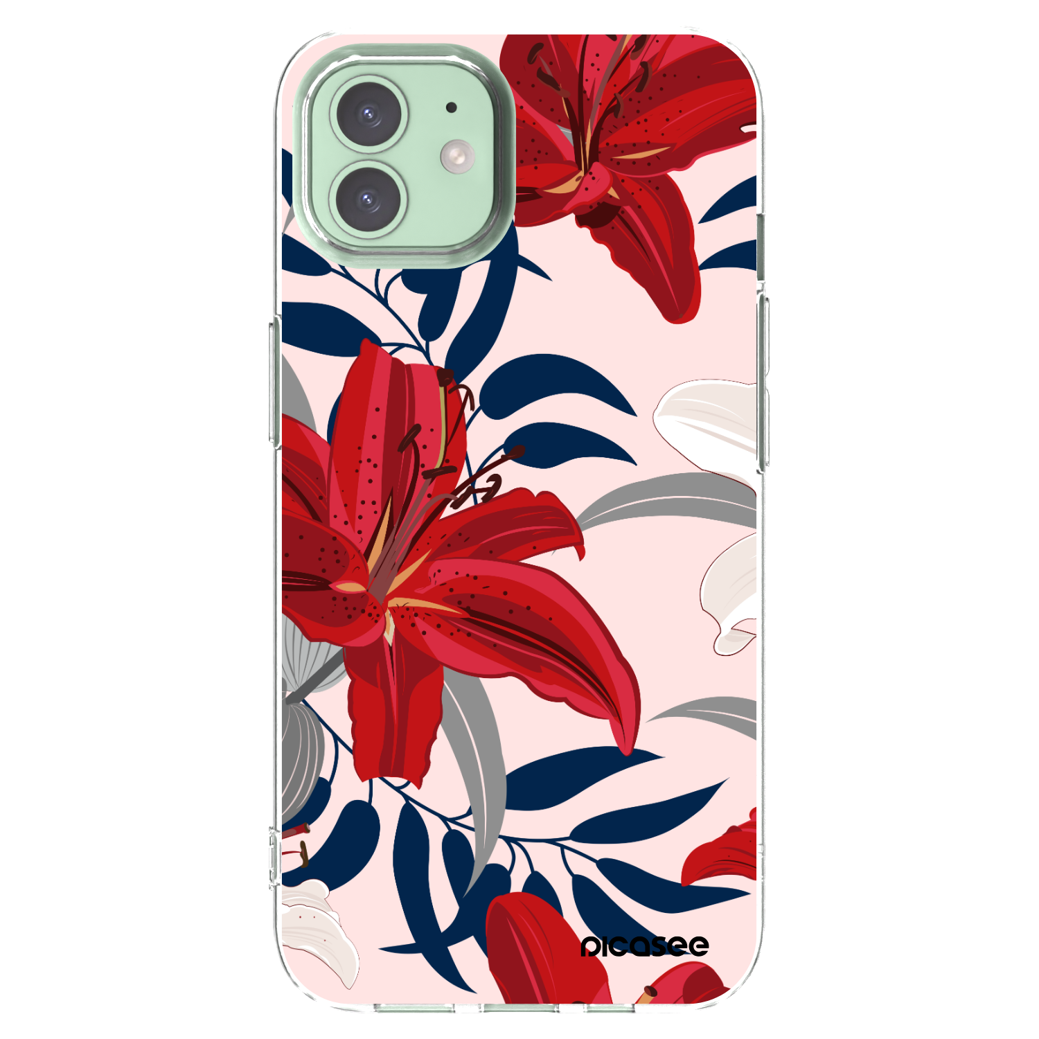 Picasee silikonska prozirna maskica za Apple iPhone 12 - Red Lily