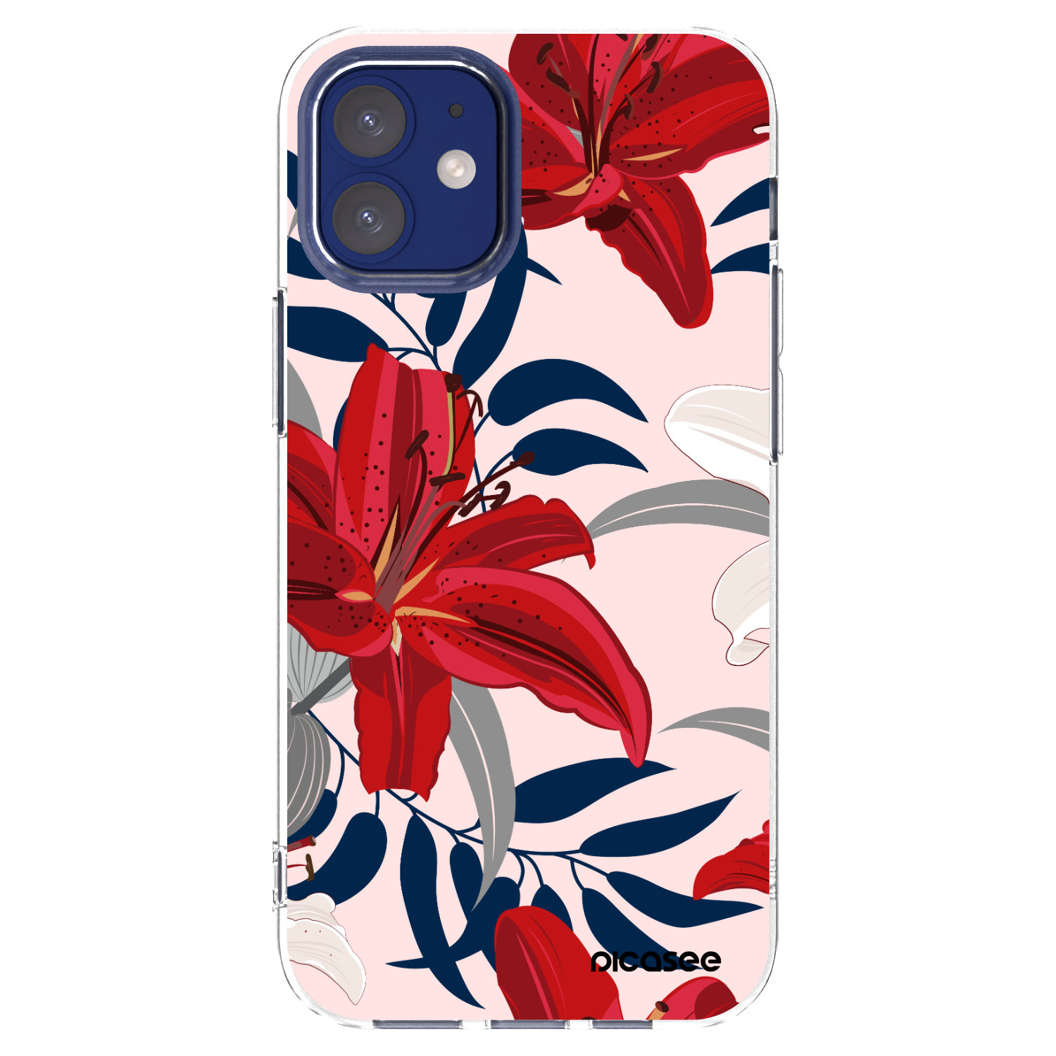Picasee silikonska prozirna maskica za Apple iPhone 12 mini - Red Lily