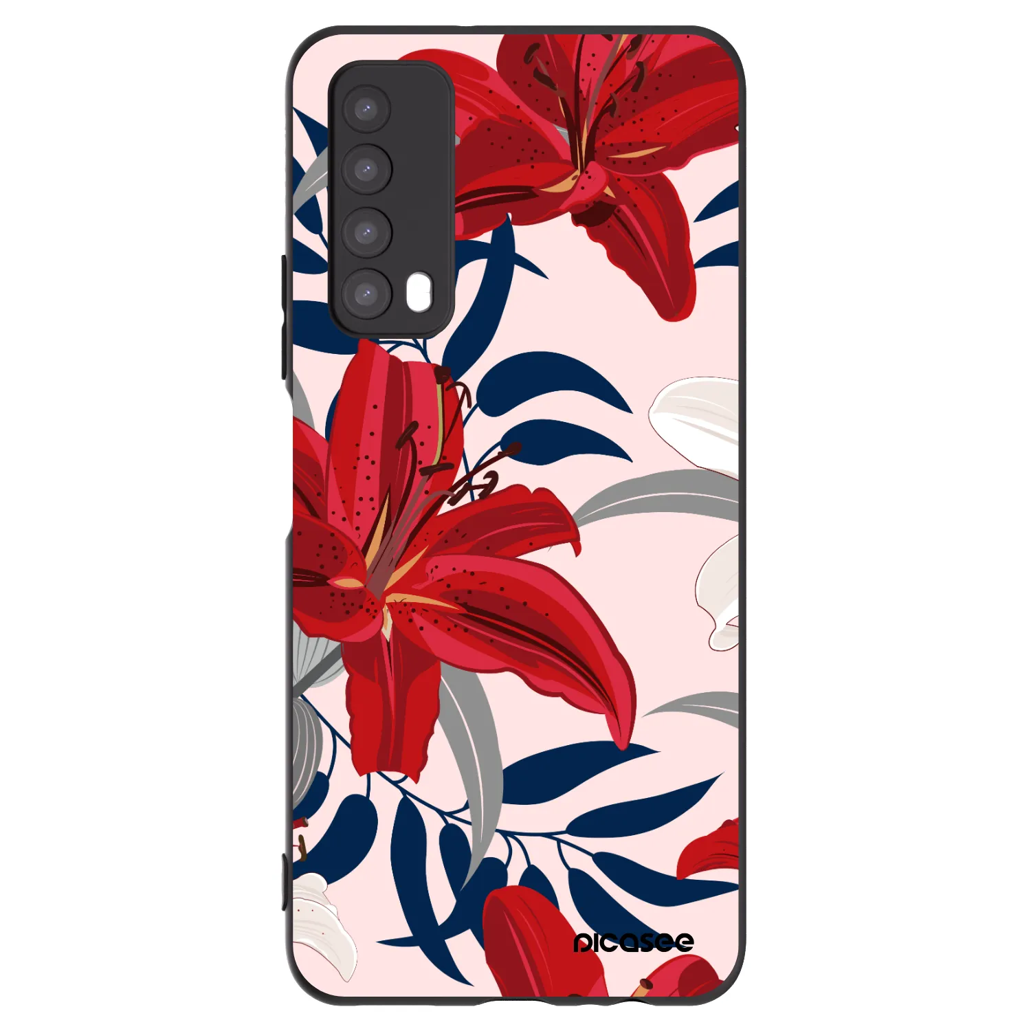 Picasee crna silikonska maskica za Huawei P Smart 2021 - Red Lily