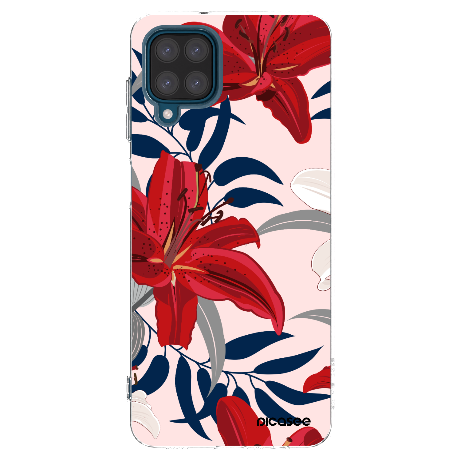 Picasee silikonska prozirna maskica za Samsung Galaxy A12 A125F - Red Lily