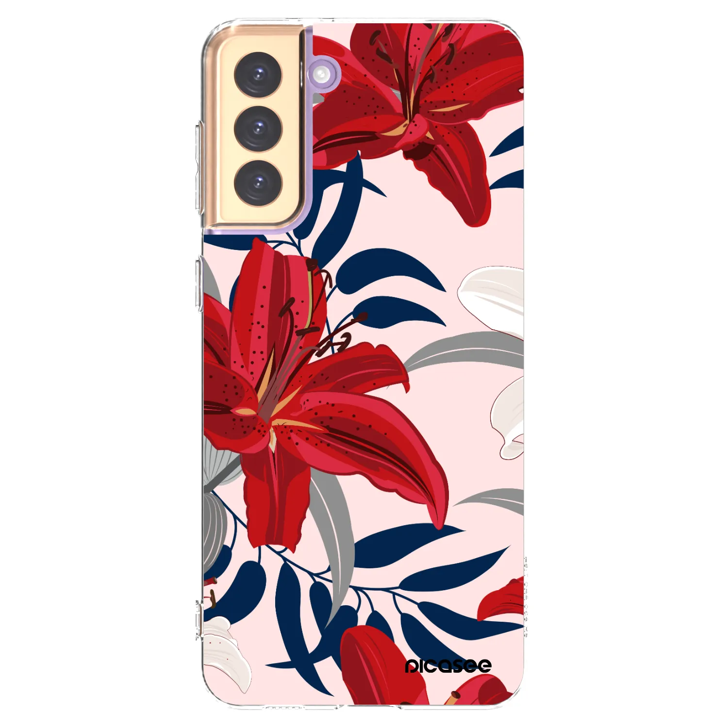 Picasee silikonska prozirna maskica za Samsung Galaxy S21+ 5G G996F - Red Lily