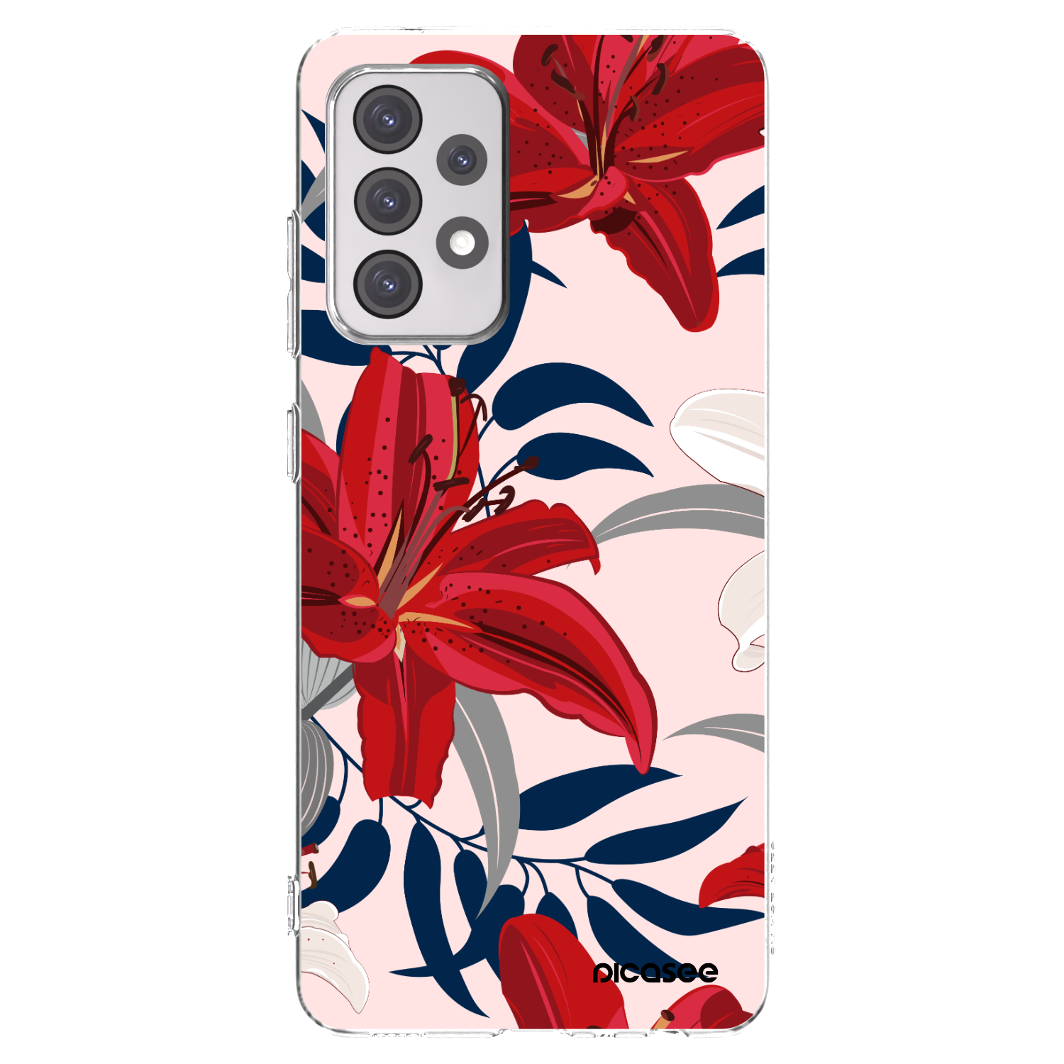 Picasee silikonska prozirna maskica za Samsung Galaxy A52 5G A525F - Red Lily
