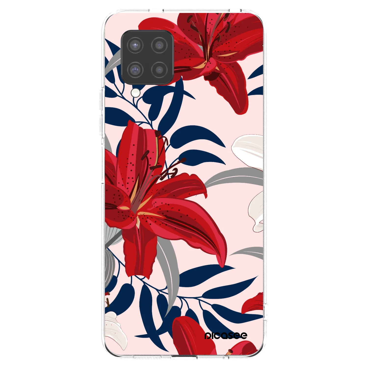 Picasee silikonska prozirna maskica za Samsung Galaxy A42 A426B - Red Lily