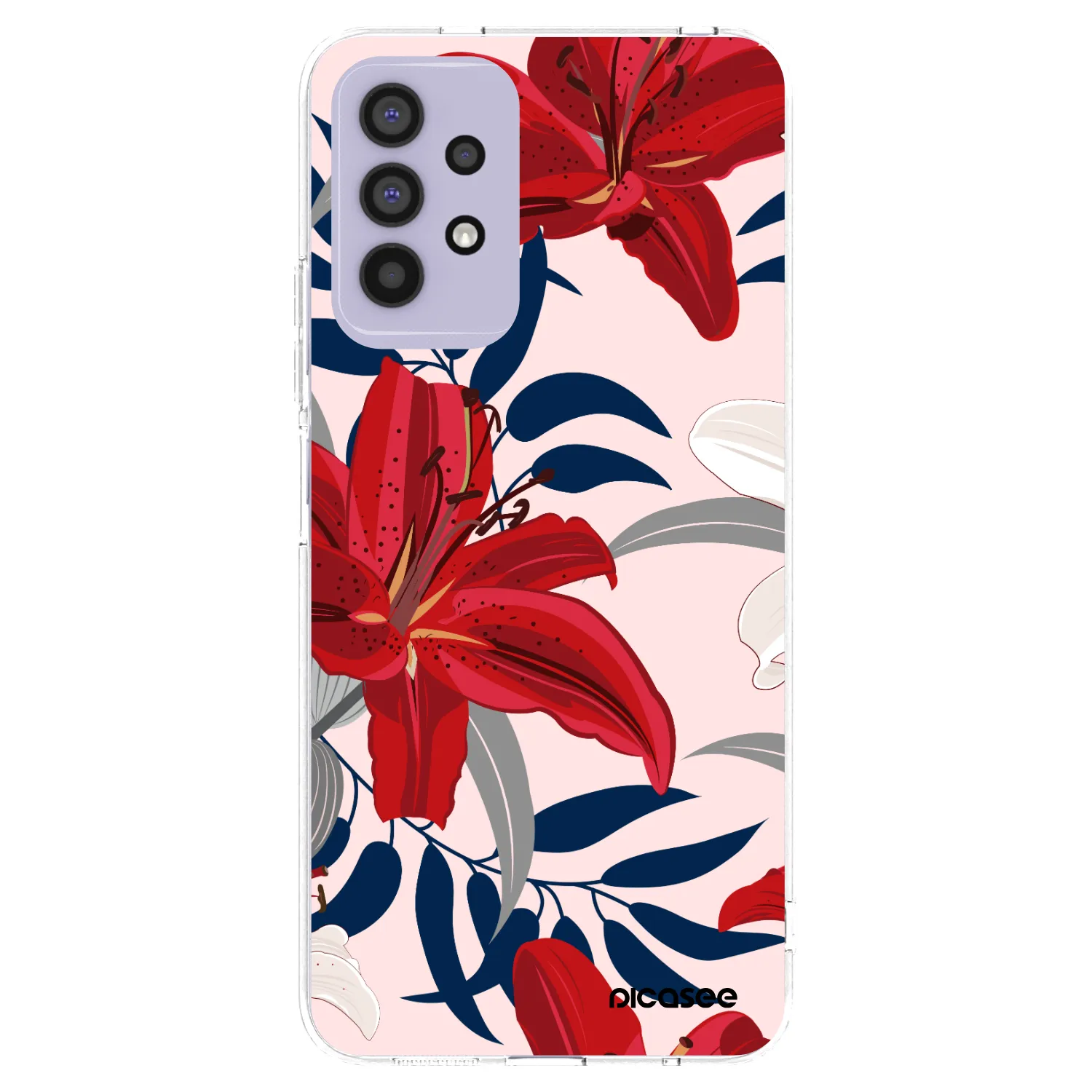 Picasee silikonska prozirna maskica za Samsung Galaxy A32 4G SM-A325F - Red Lily