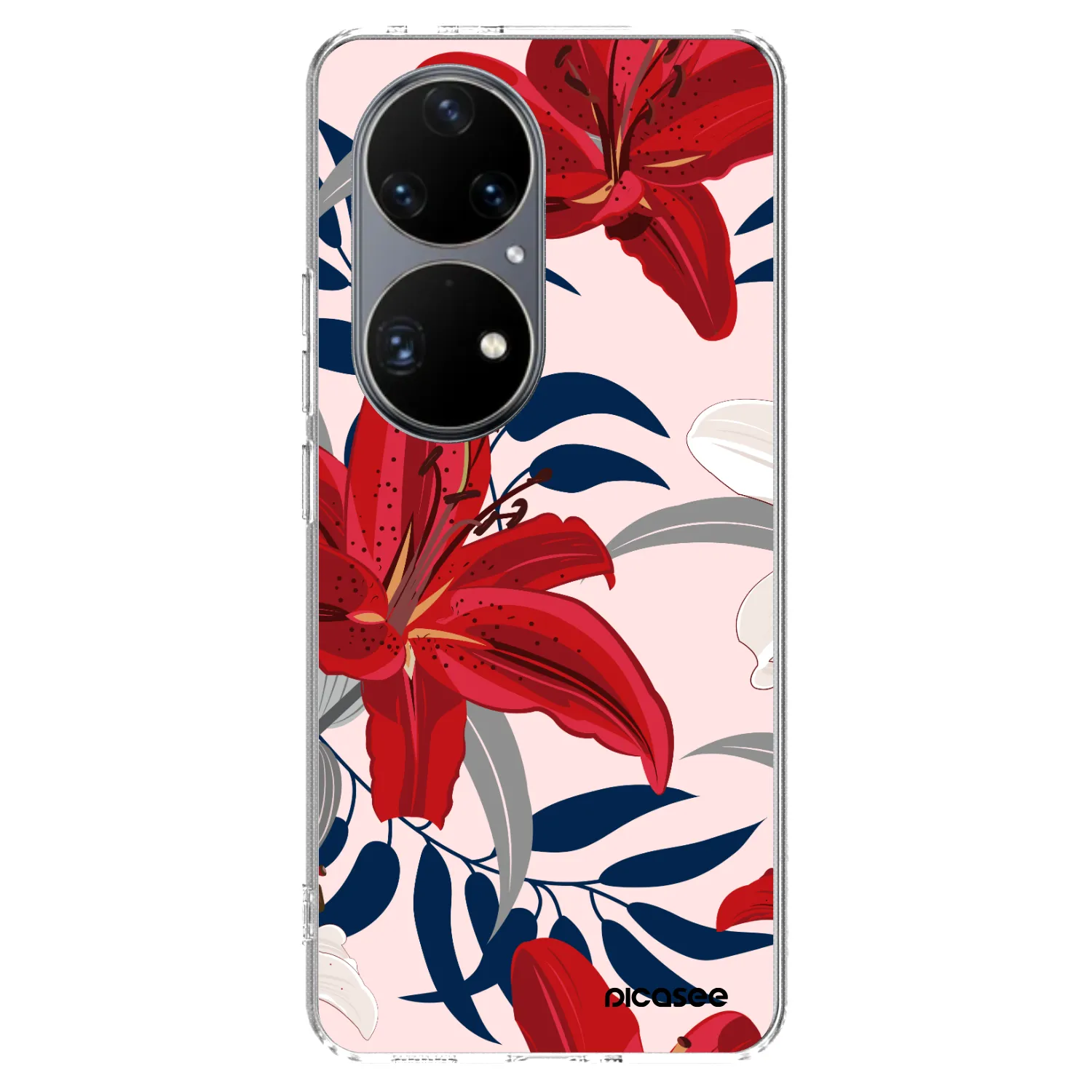 Picasee silikonska prozirna maskica za Huawei P50 - Red Lily
