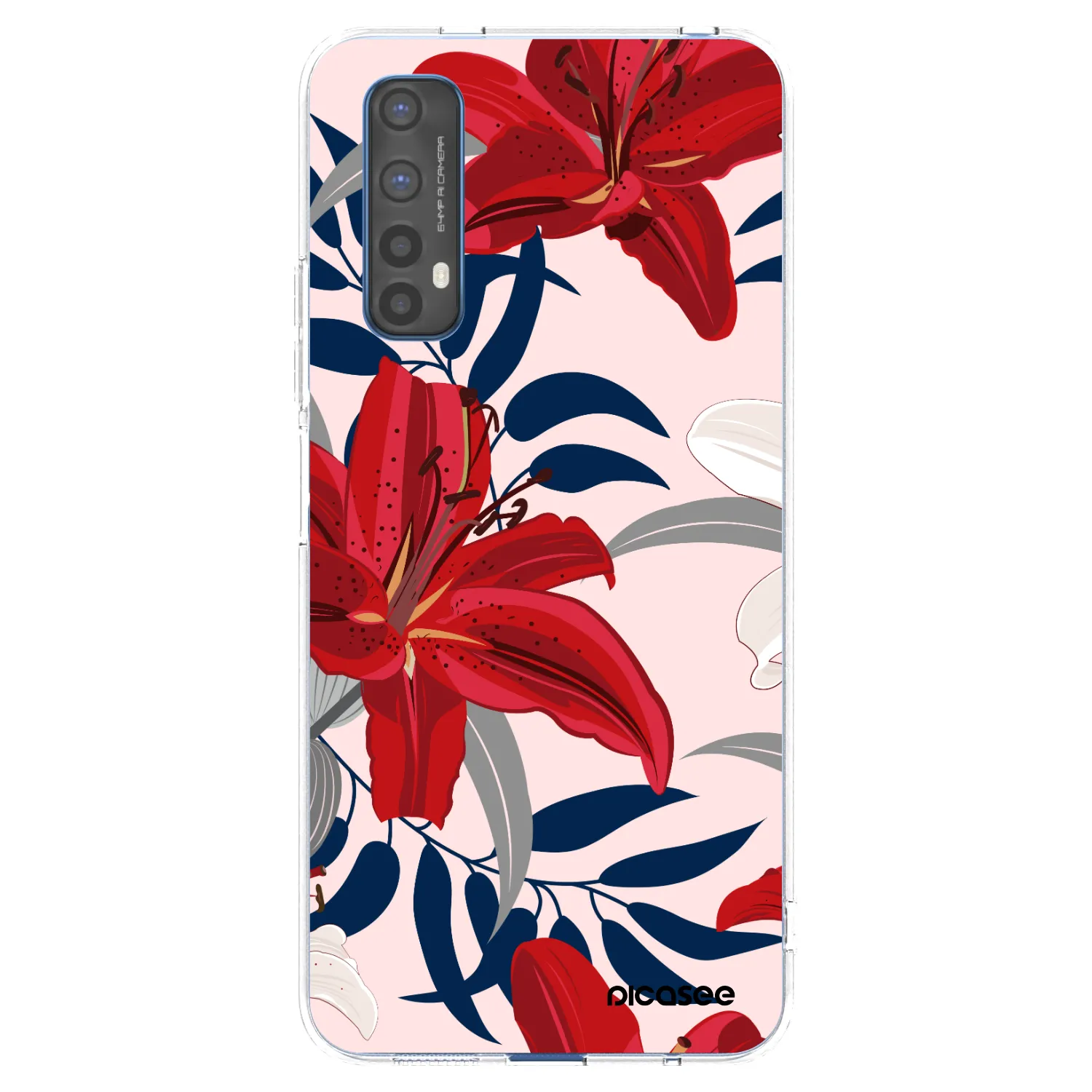 Picasee silikonska prozirna maskica za Realme 7 - Red Lily