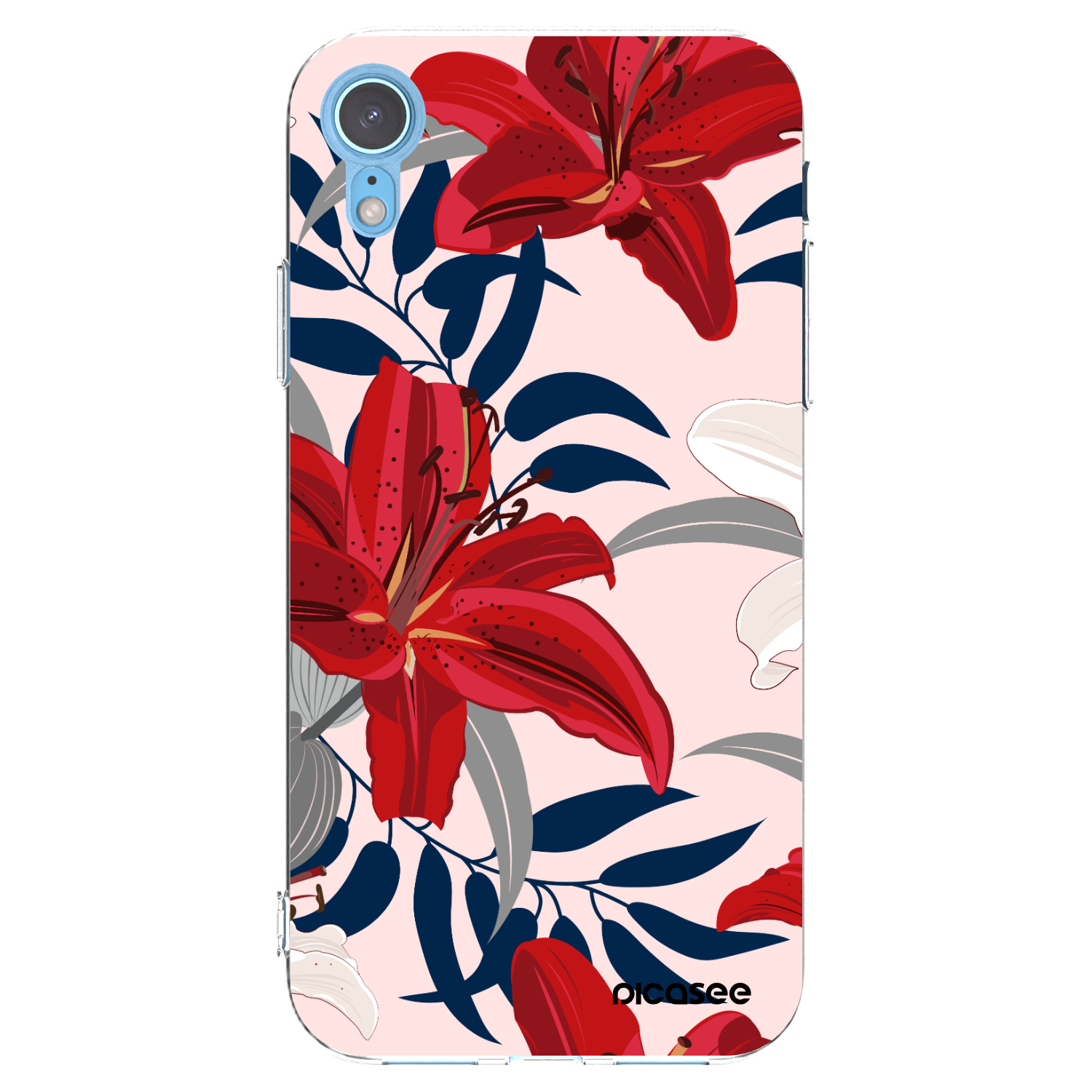 Picasee silikonska prozirna maskica za Apple iPhone XR - Red Lily