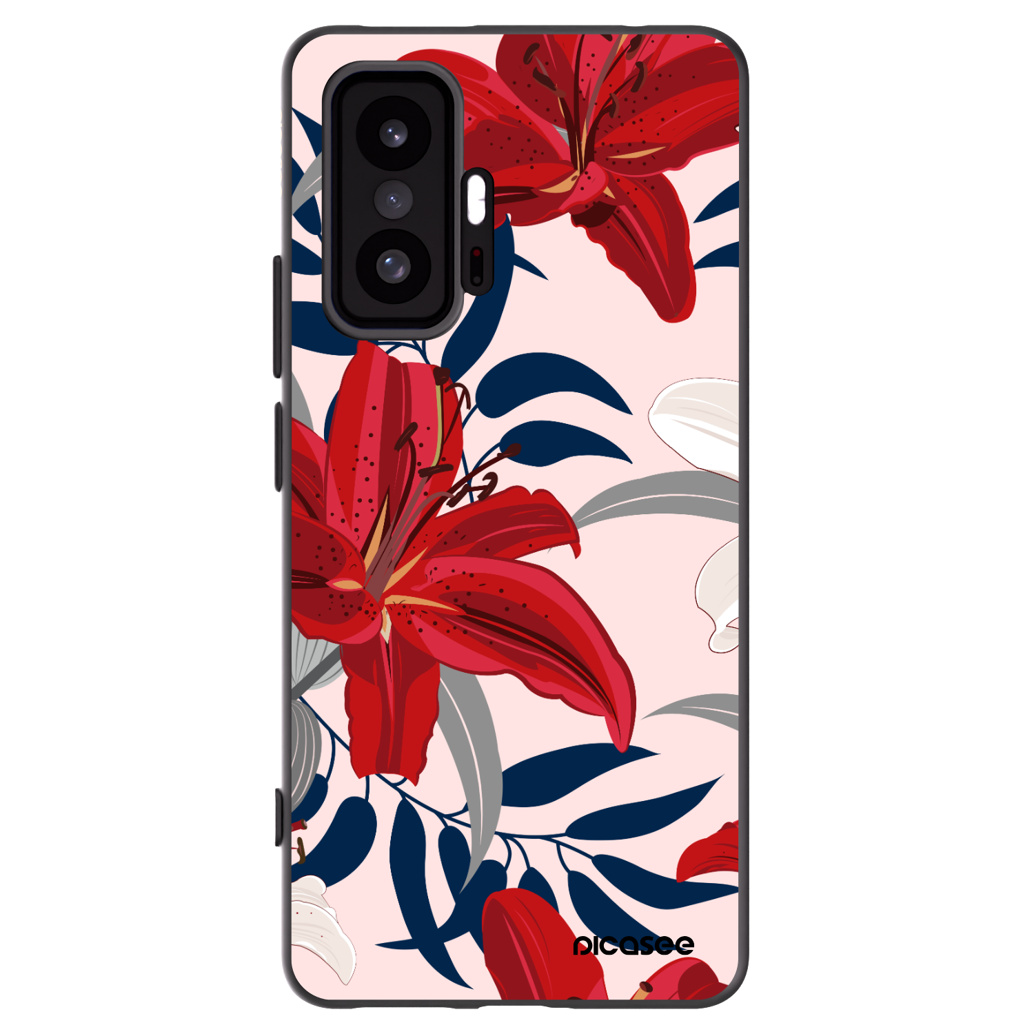 Picasee crna silikonska maskica za Xiaomi 11T - Red Lily