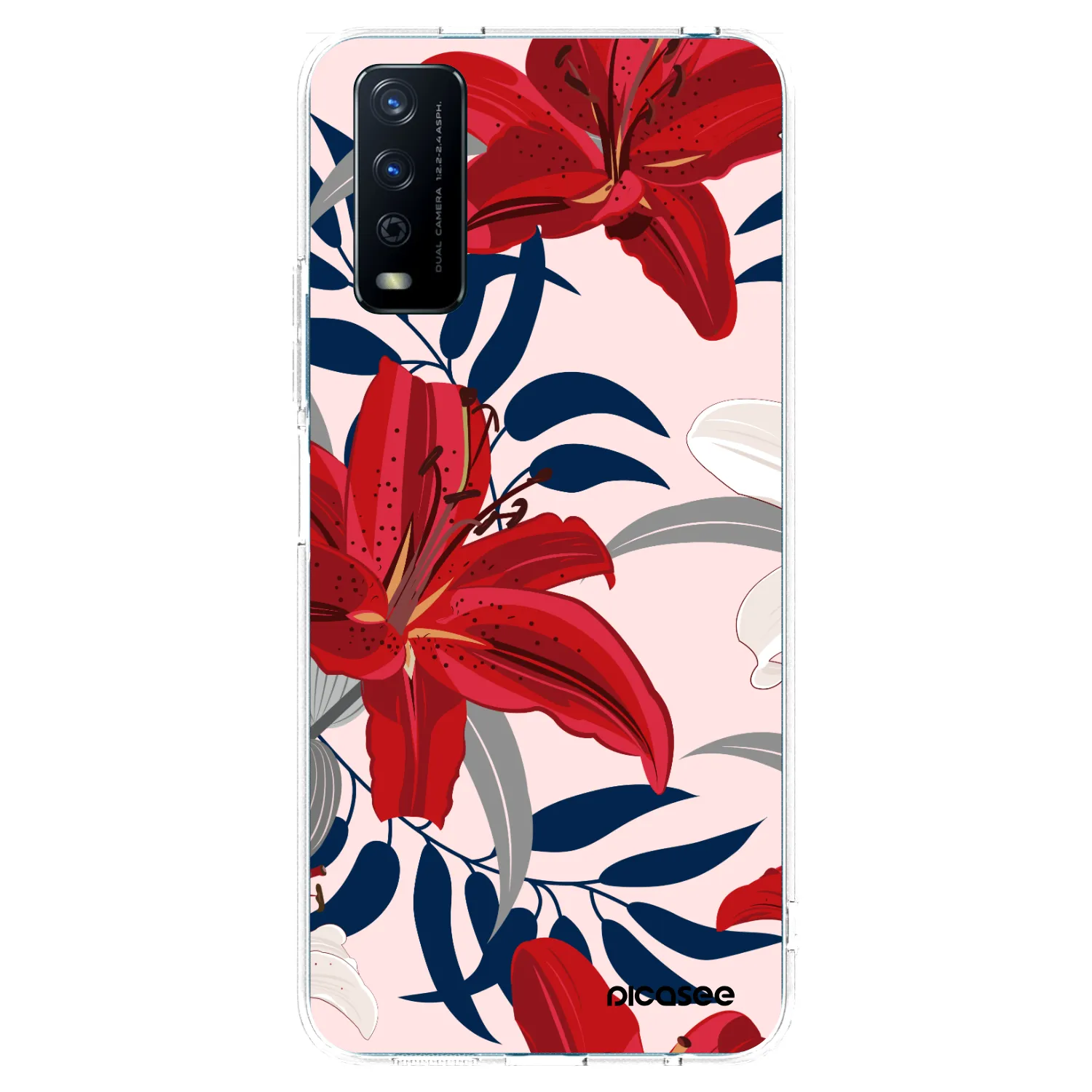 Picasee silikonska prozirna maskica za Vivo Y11s - Red Lily