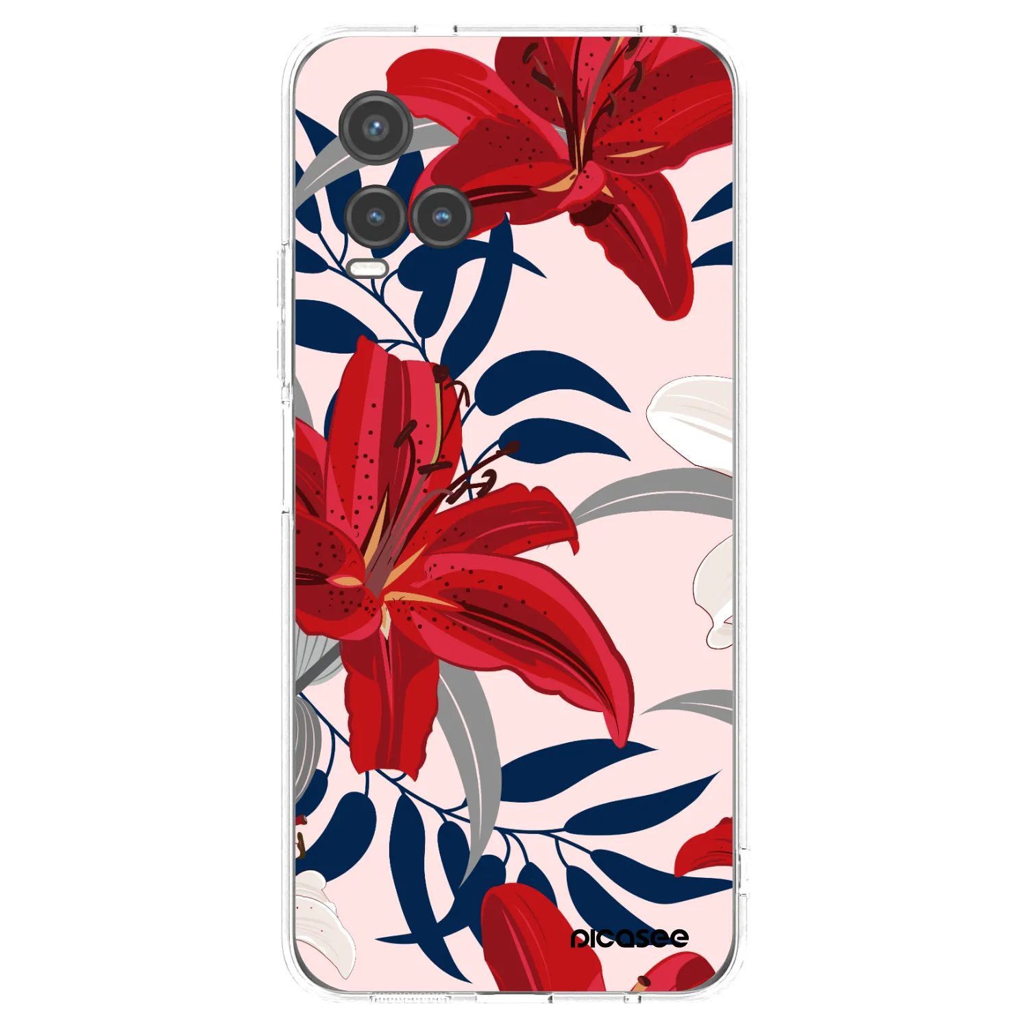 Picasee silikonska prozirna maskica za Vivo Y33s - Red Lily