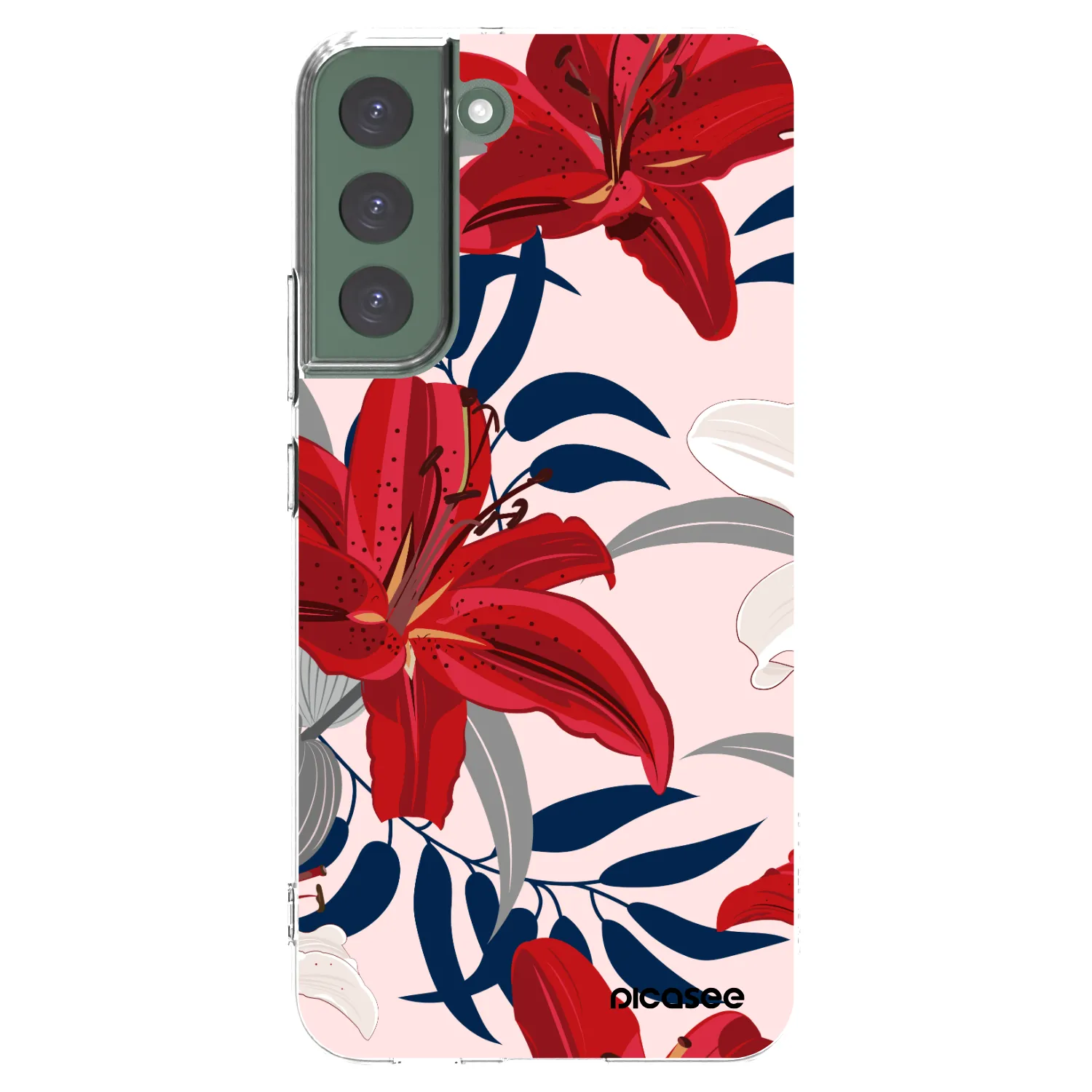 Picasee silikonska prozirna maskica za Samsung Galaxy S22+ 5G - Red Lily