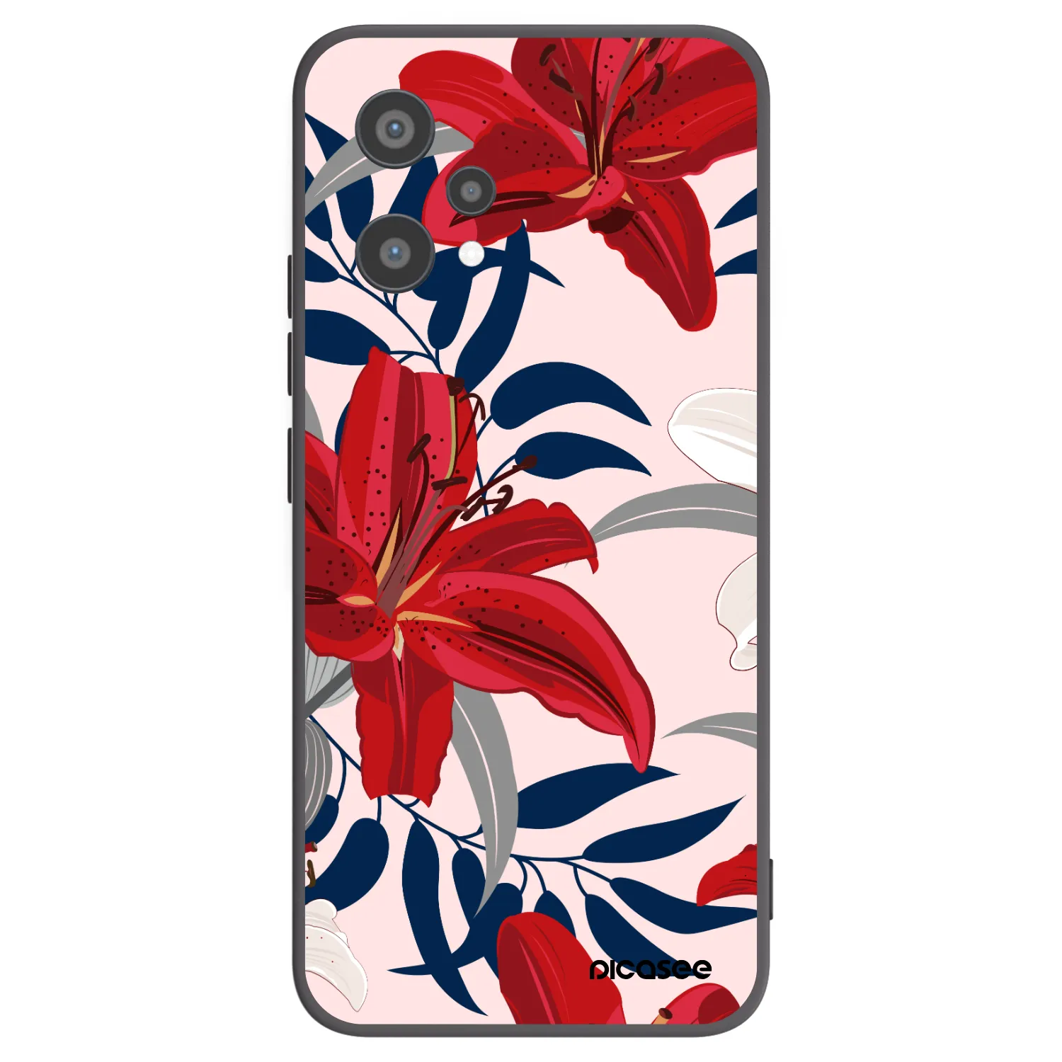 Picasee crna silikonska maskica za Realme 9 Pro 5G - Red Lily