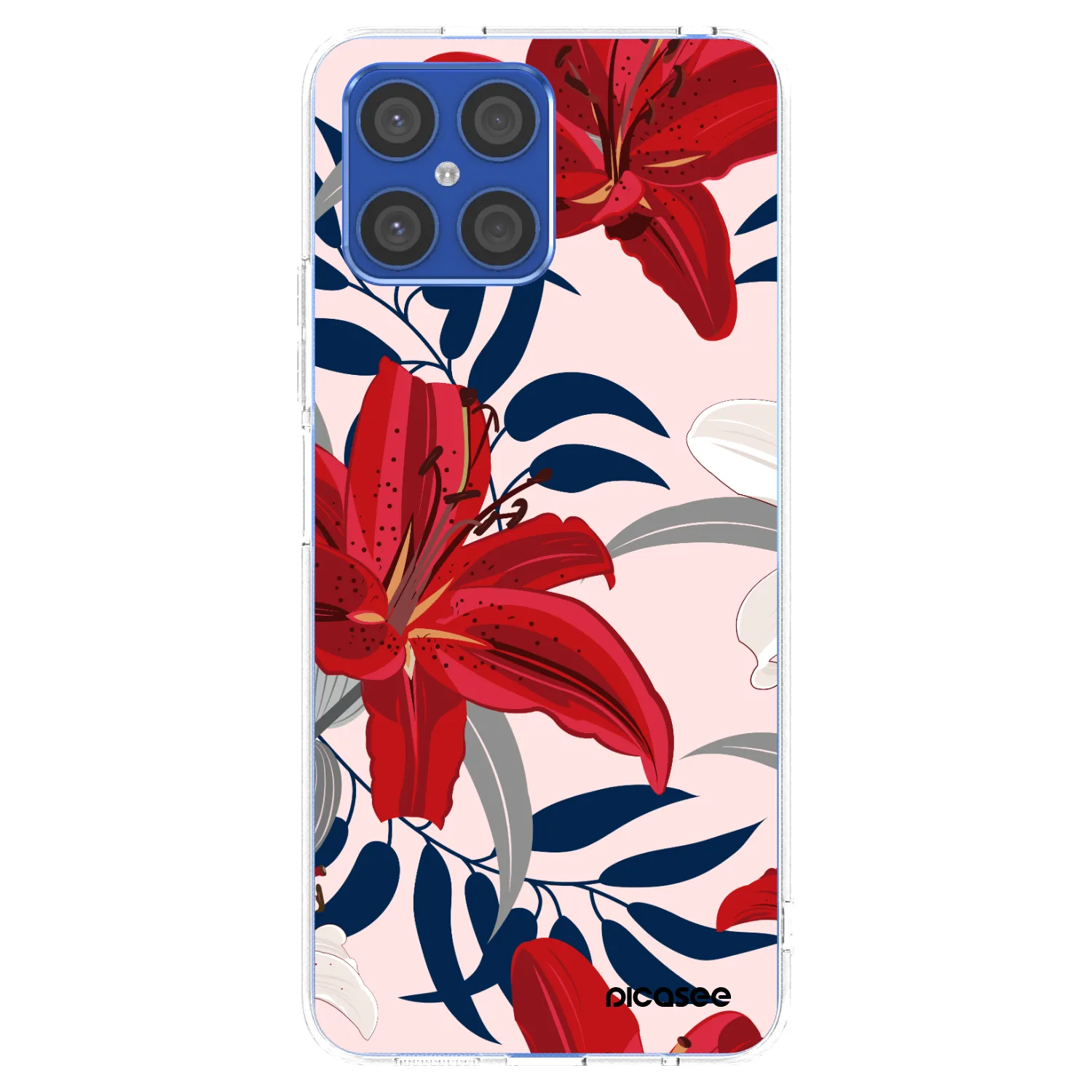 Picasee silikonska prozirna maskica za Honor X8 4G - Red Lily