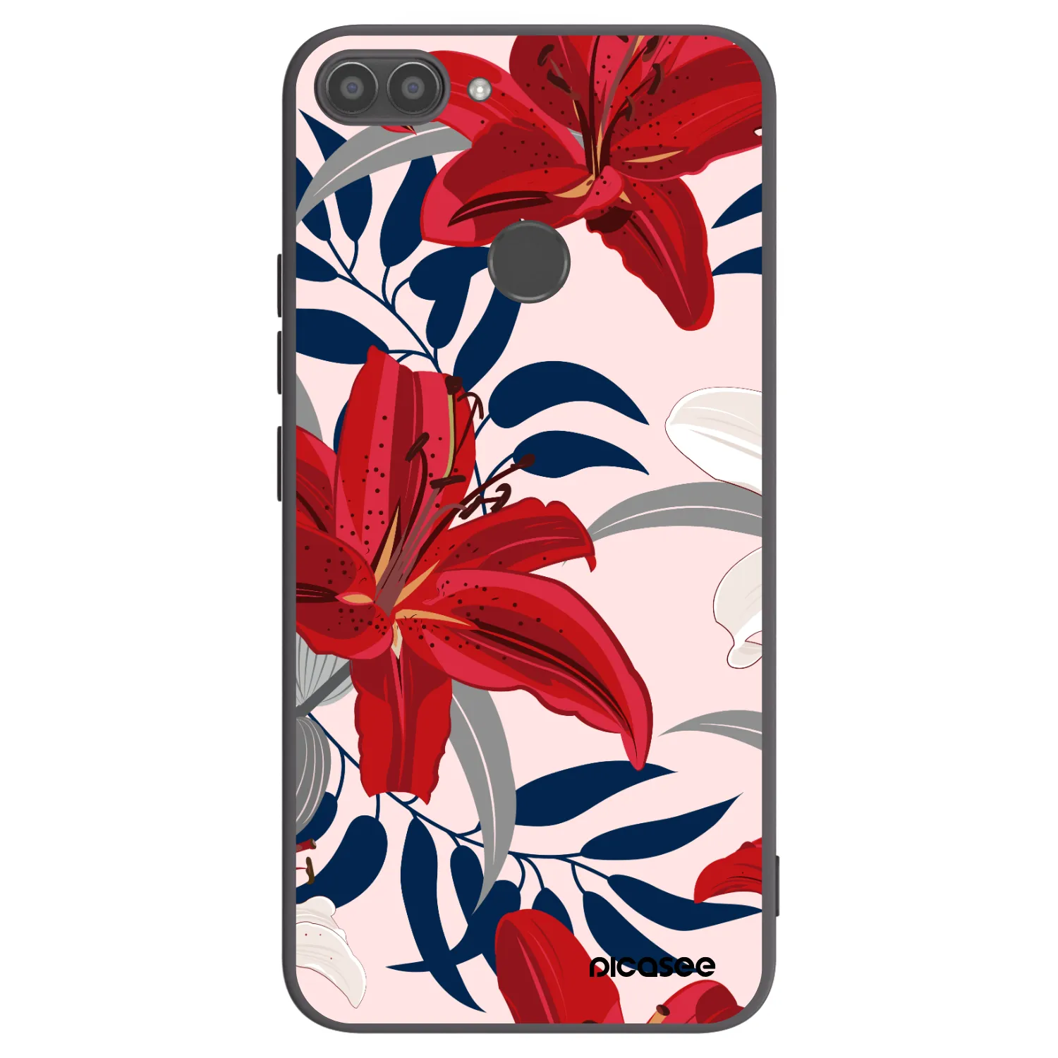 Picasee crna silikonska maskica za Huawei P Smart - Red Lily
