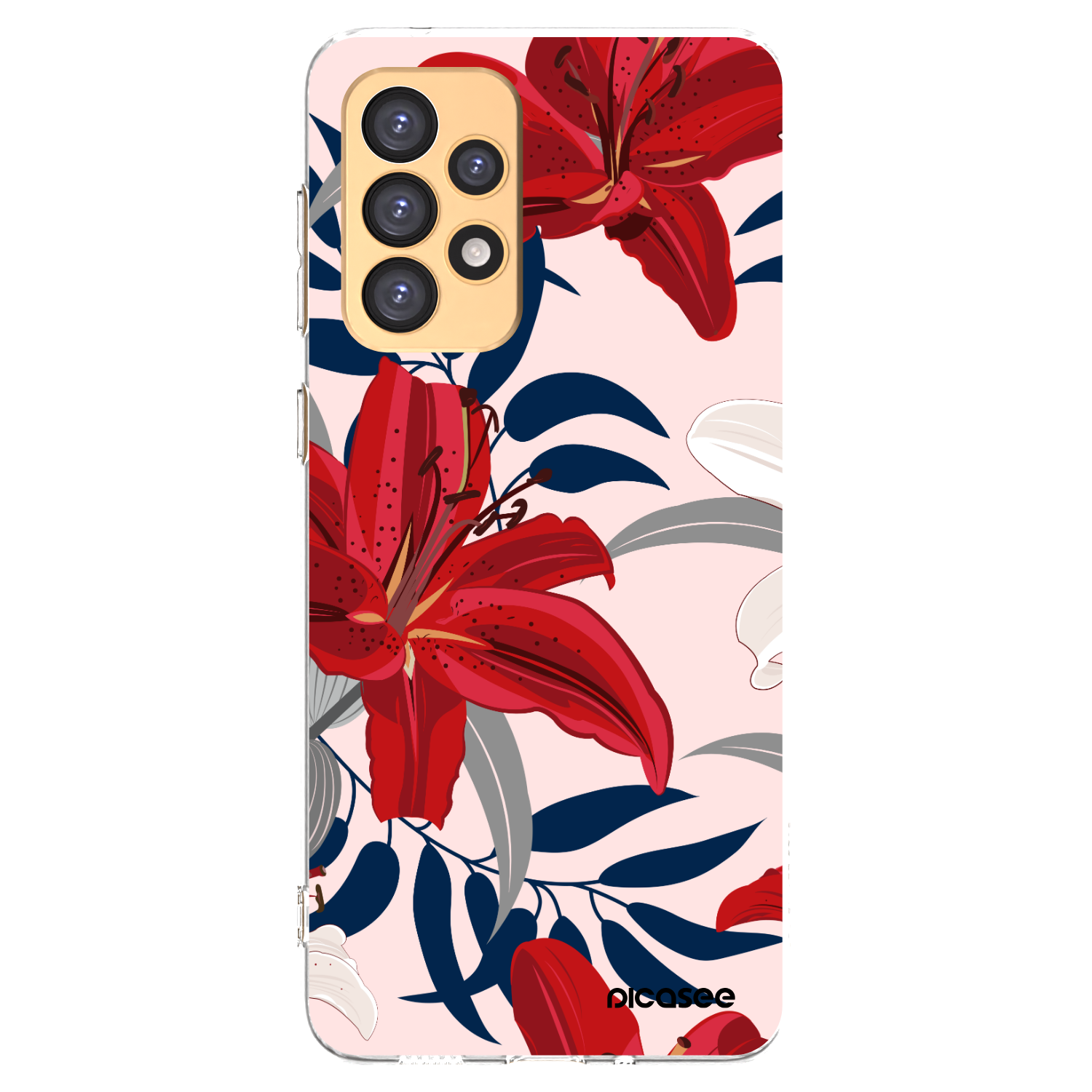 Picasee silikonska prozirna maskica za Samsung Galaxy A33 5G A336 - Red Lily